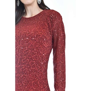 Foto 4 | Vestido Glitter Con Lentejuela Roman Fashion /juvenil, 4222 (rojo) Rojo
