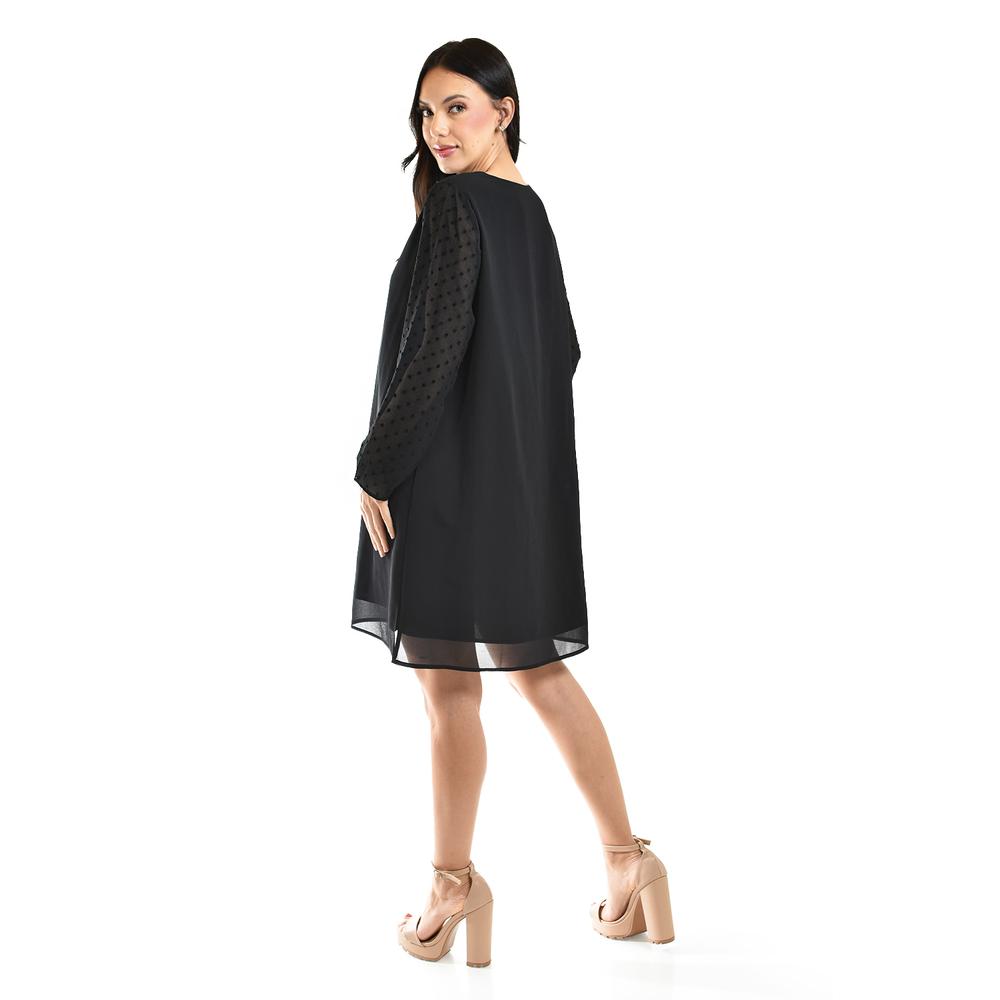 Foto 4 pulgar | Vestido De Mangas Con Relieve Roman Fashion /juvenil, 3823 (negro) Negro