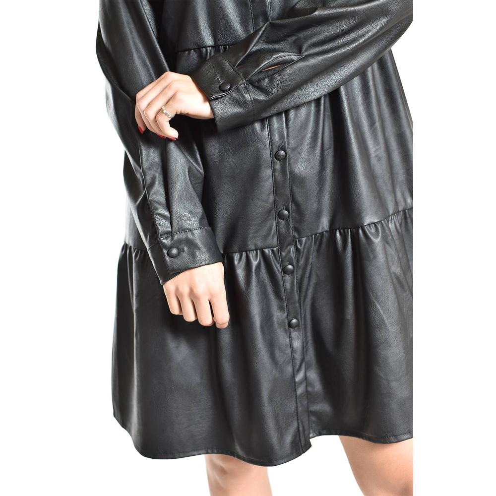 Foto 5 pulgar | Vestido De Piel Sintetica Roman Fashion /juvenil, 117 (negro) Negro