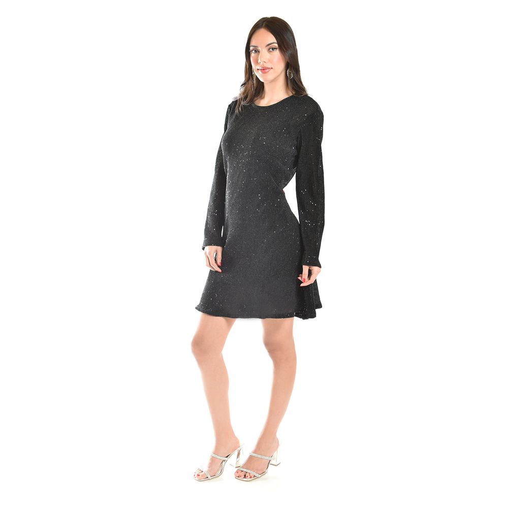 Foto 3 pulgar | Vestido Glitter Con Lentejuela Roman Fashion /juvenil, 4222 (negro) Negro