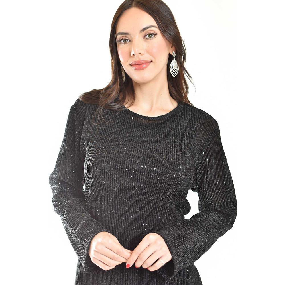 Foto 5 pulgar | Vestido Glitter Con Lentejuela Roman Fashion /juvenil, 4222 (negro) Negro