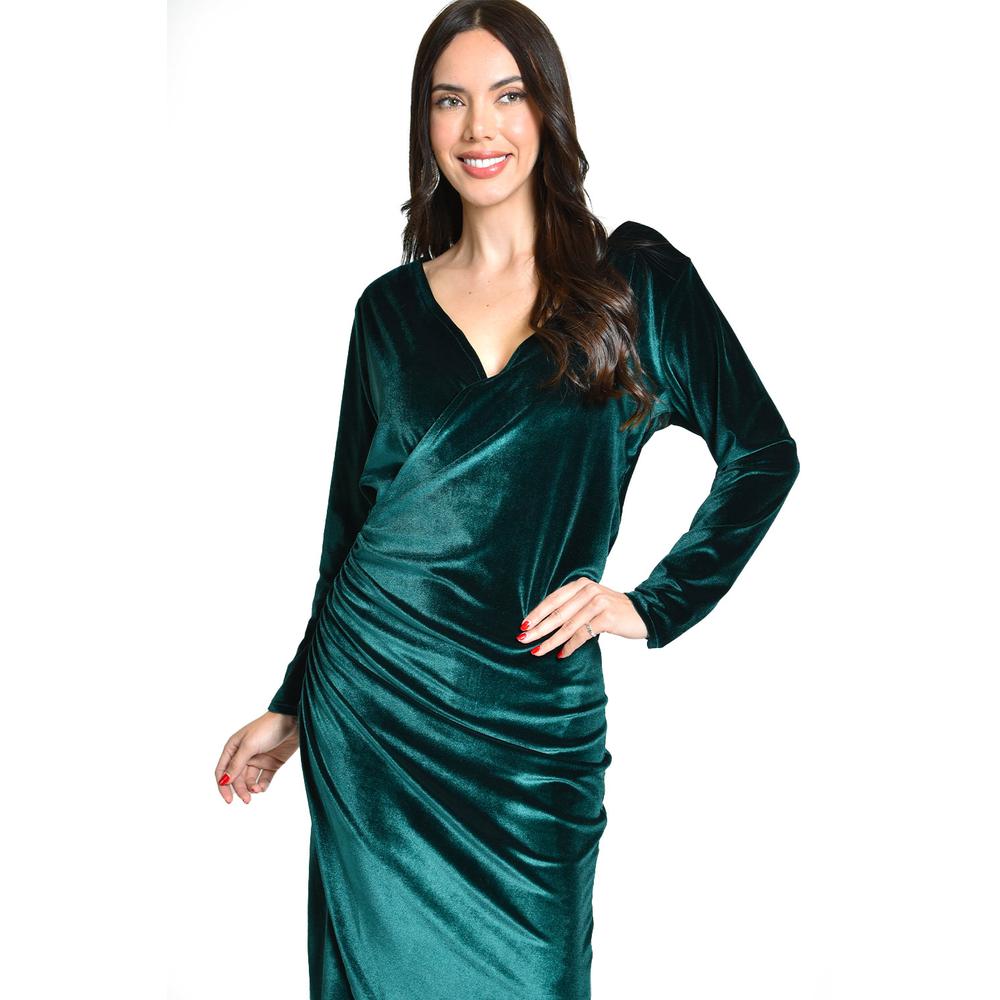 Foto 5 pulgar | Vestido Elegante De Terciopelo Roman Fashion / Juvenil, 109 (verde Botella) Verde Oscuro