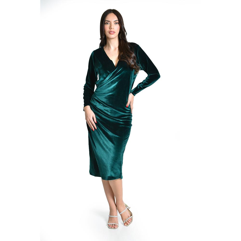 Foto 6 pulgar | Vestido Elegante De Terciopelo Roman Fashion / Juvenil, 109 (verde Botella) Verde Oscuro