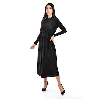Foto 1 | Vestido Midi De Terciopelo Roman Fashion /juvenil, 3826 (negro) Negro