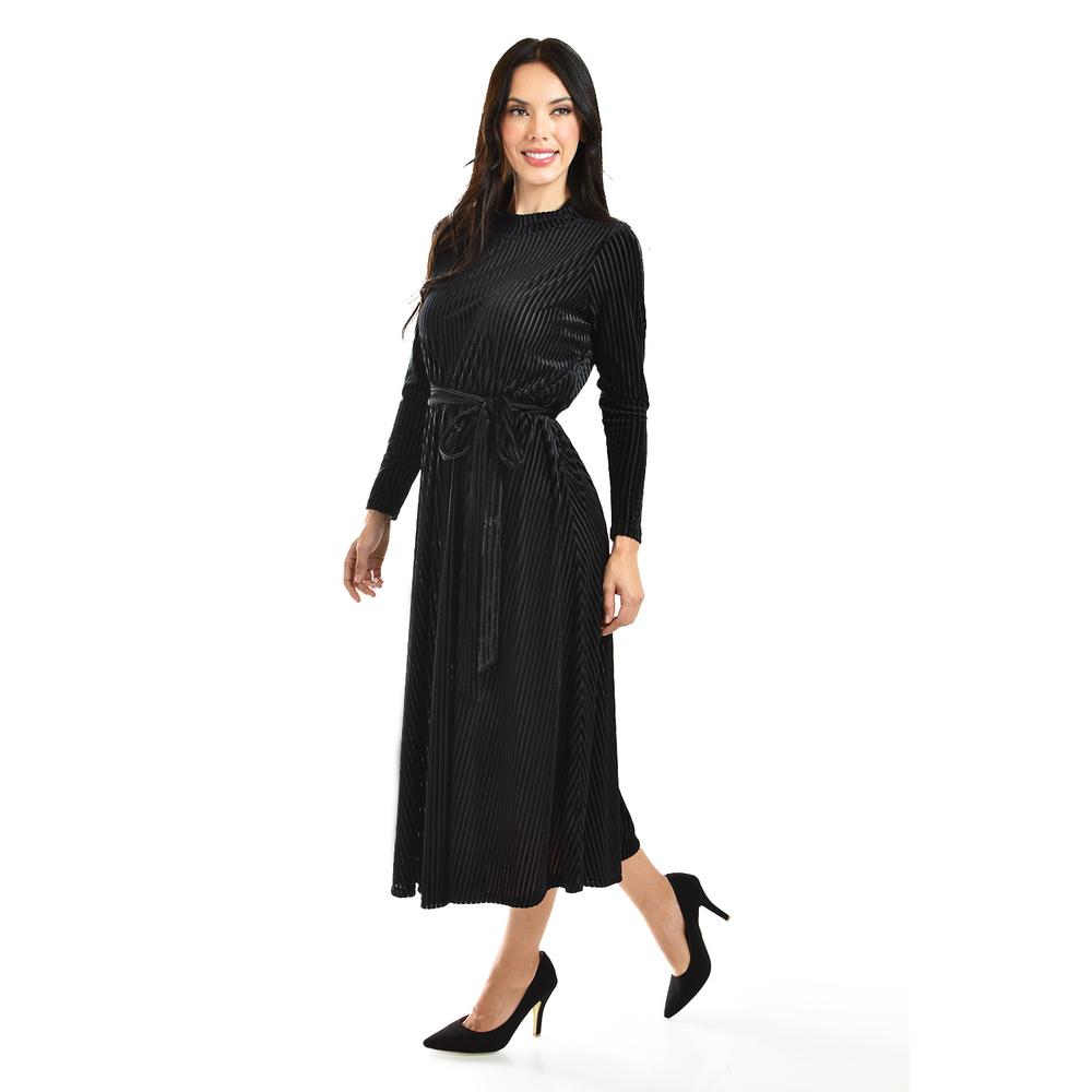 Foto 2 | Vestido Midi De Terciopelo Roman Fashion /juvenil, 3826 (negro) Negro