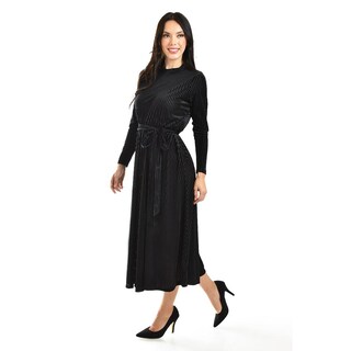 Foto 2 | Vestido Midi De Terciopelo Roman Fashion /juvenil, 3826 (negro) Negro