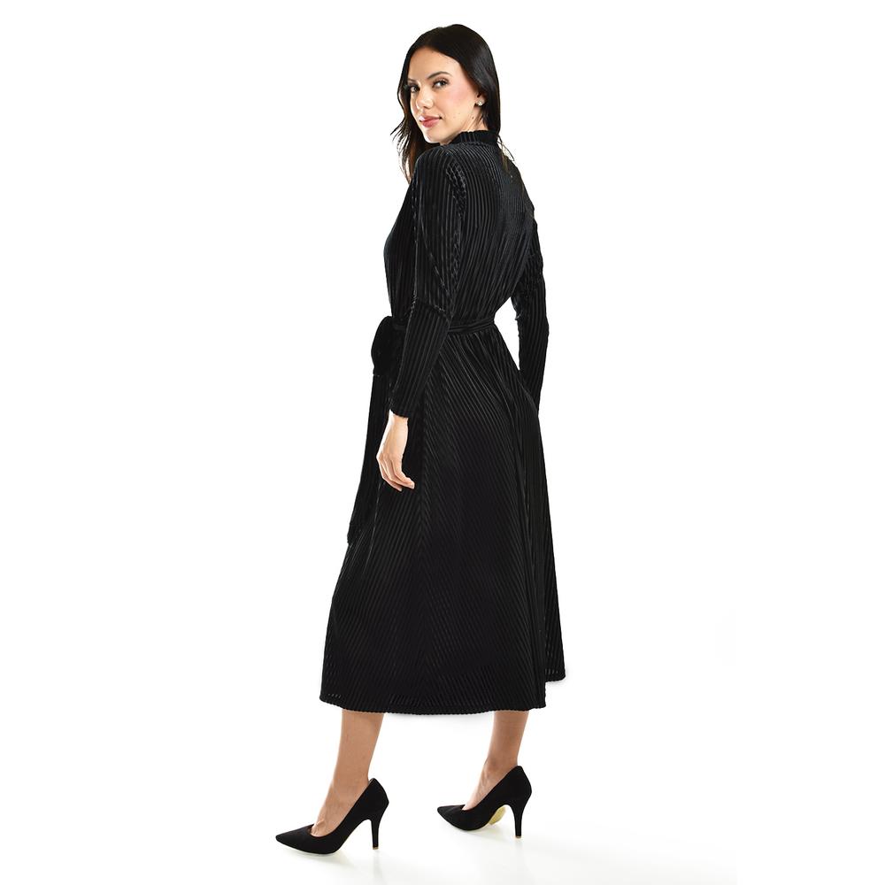 Foto 4 pulgar | Vestido Midi De Terciopelo Roman Fashion /juvenil, 3826 (negro) Negro