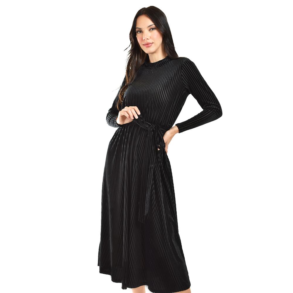 Foto 5 pulgar | Vestido Midi De Terciopelo Roman Fashion /juvenil, 3826 (negro) Negro