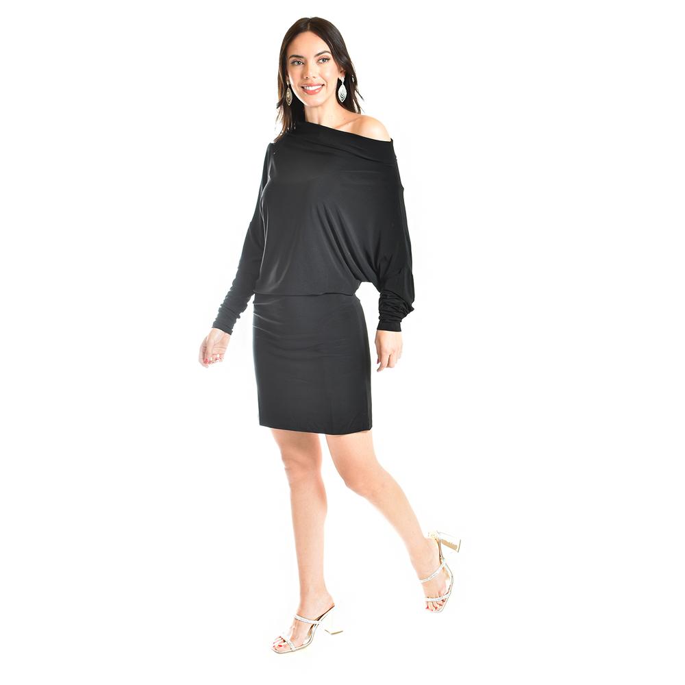 Foto 2 | Vestido Escote Asimetrico Roman Fashion /juvenil, 1201 (negro) Negro