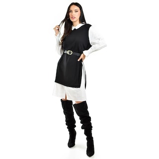 Foto 1 | Vestido Camisero Con Chaleco Roman Fashion /juvenil, 3820 (negro) Negro