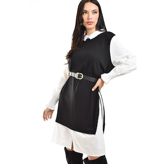 Foto 4 | Vestido Camisero Con Chaleco Roman Fashion /juvenil, 3820 (negro) Negro