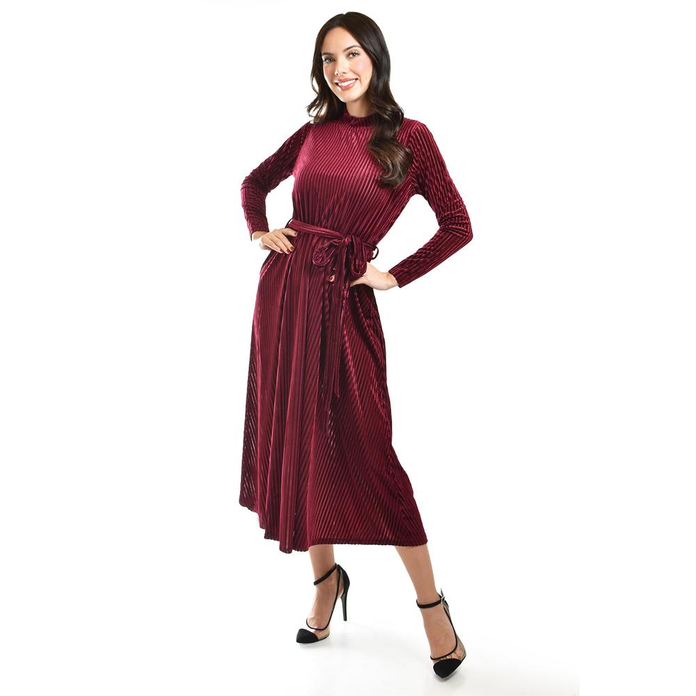 Foto 1 | Vestido Midi De Terciopelo Roman Fashion /juvenil, 3826 (vino) Vino