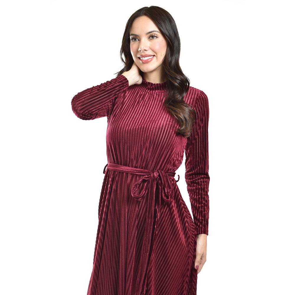 Foto 4 | Vestido Midi De Terciopelo Roman Fashion /juvenil, 3826 (vino) Vino