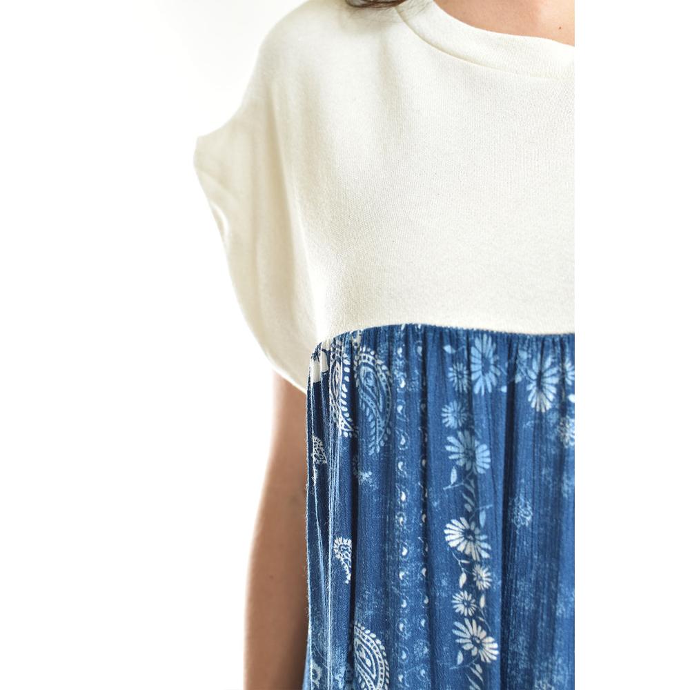 Foto 5 pulgar | Maxi Vestido Paisley Roman Fashion /juvenil, 50523 (azul Petroleo /hueso) Azul