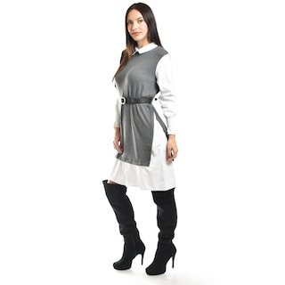 Foto 2 | Vestido Camisero Con Chaleco Roman Fashion /juvenil, 3820 (gris) Gris