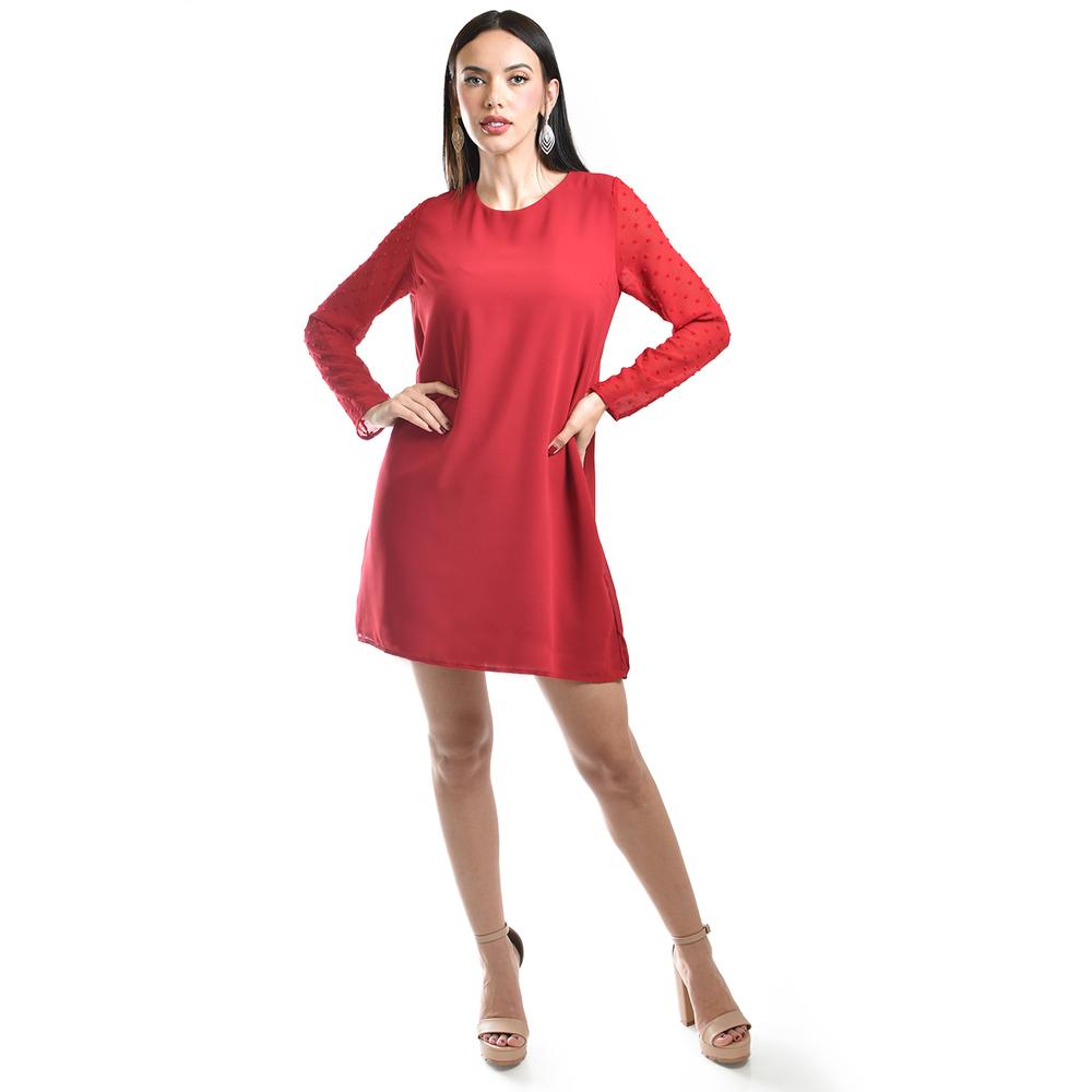 Foto 2 pulgar | Vestido De Mangas Con Relieve Roman Fashion /juvenil, 3823 (rojo) Rojo
