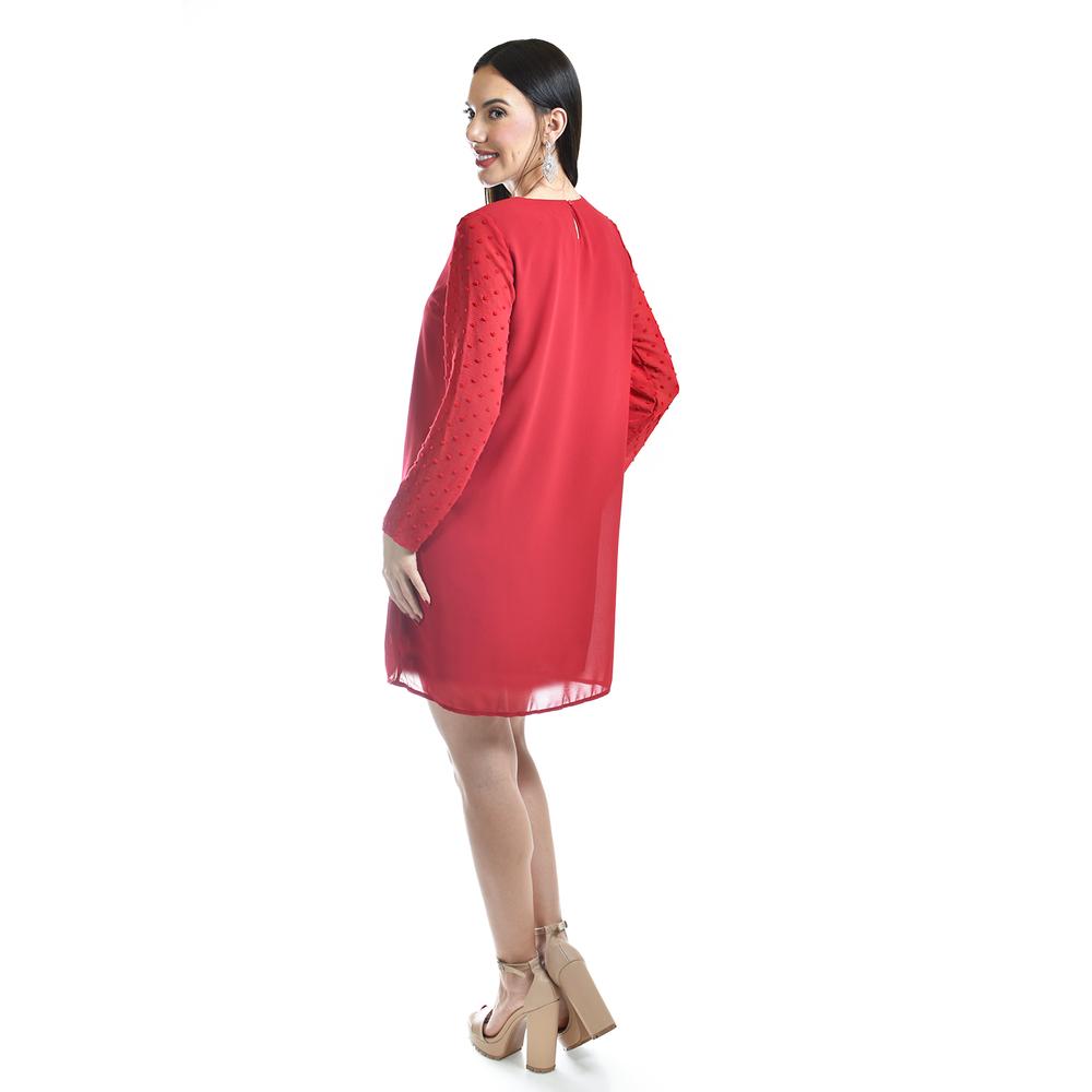 Foto 4 pulgar | Vestido De Mangas Con Relieve Roman Fashion /juvenil, 3823 (rojo) Rojo