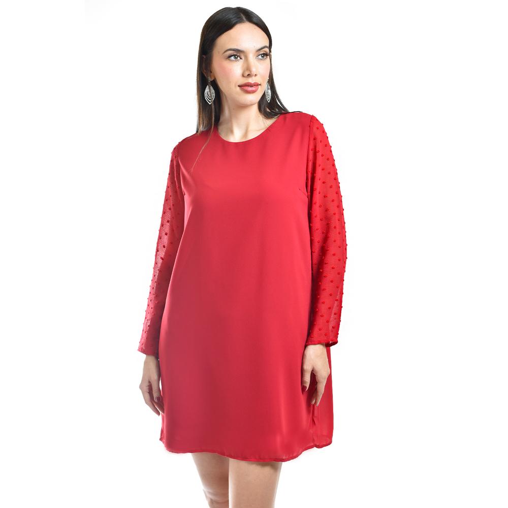 Foto 5 pulgar | Vestido De Mangas Con Relieve Roman Fashion /juvenil, 3823 (rojo) Rojo