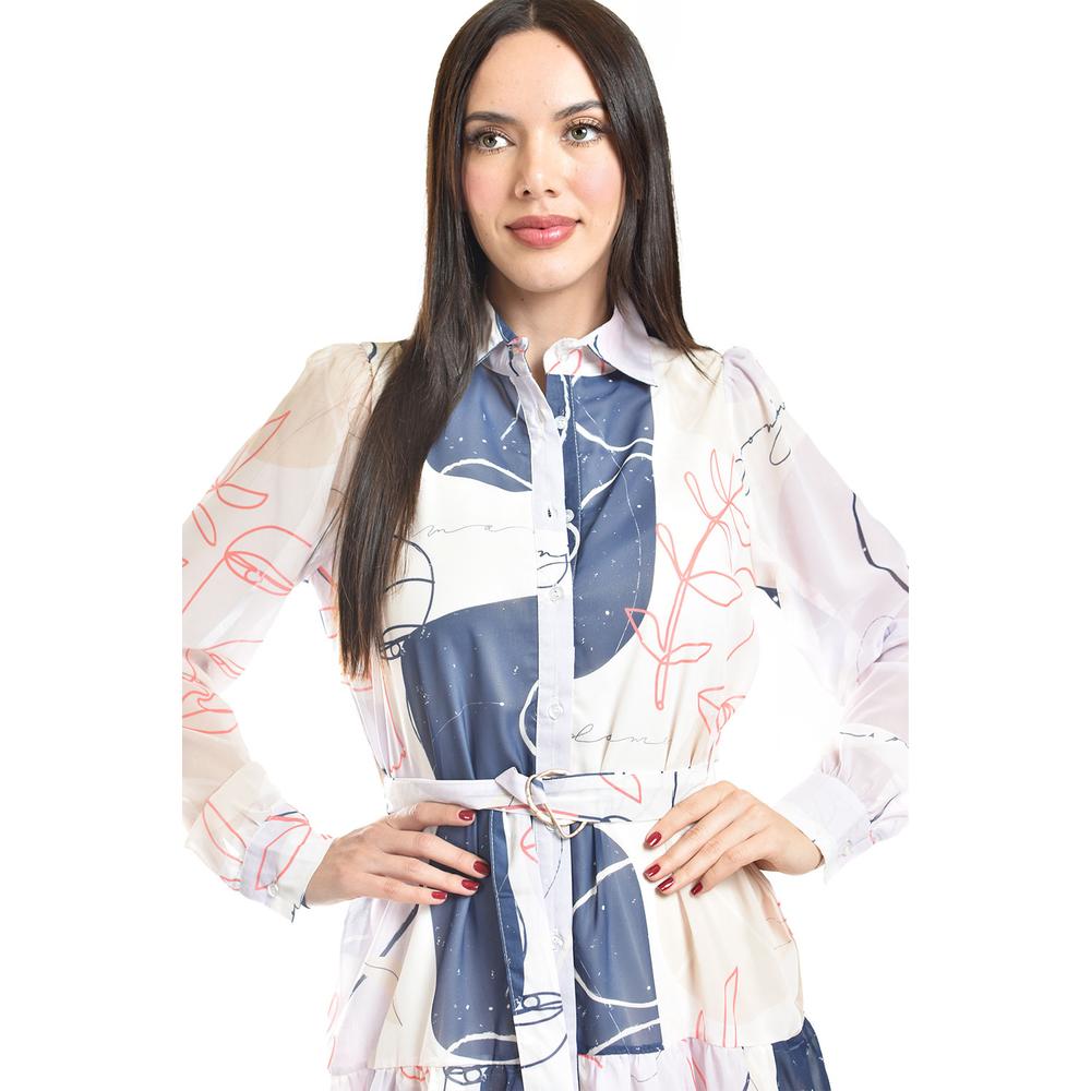 Foto 5 pulgar | Vestido Camisero Con Cinto Roman Fashion /juvenil, 3827 (azul Marino /lila) Lila
