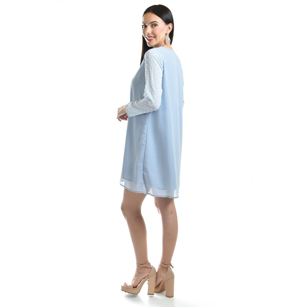 Foto 4 pulgar | Vestido De Mangas Con Relieve Roman Fashion /juvenil, 3823 (azul Claro) Azul