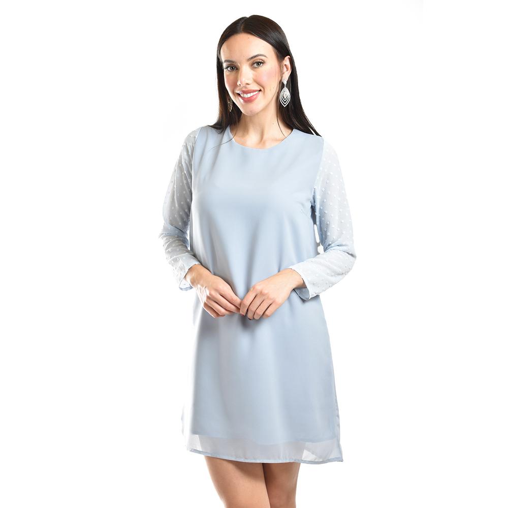 Foto 5 pulgar | Vestido De Mangas Con Relieve Roman Fashion /juvenil, 3823 (azul Claro) Azul
