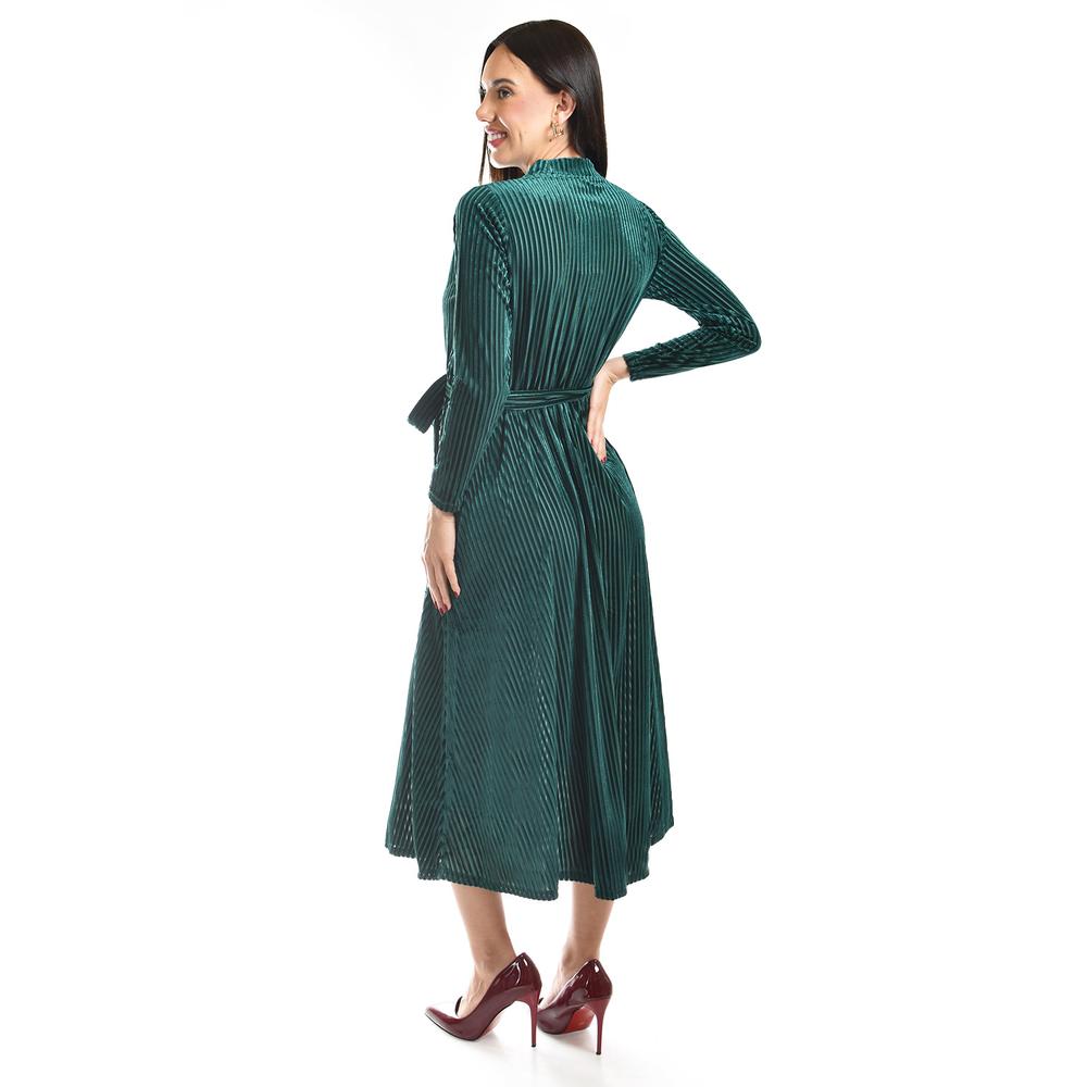 Foto 2 | Vestido Midi De Terciopelo Roman Fashion /juvenil, 3826 (verde) Verde Oscuro