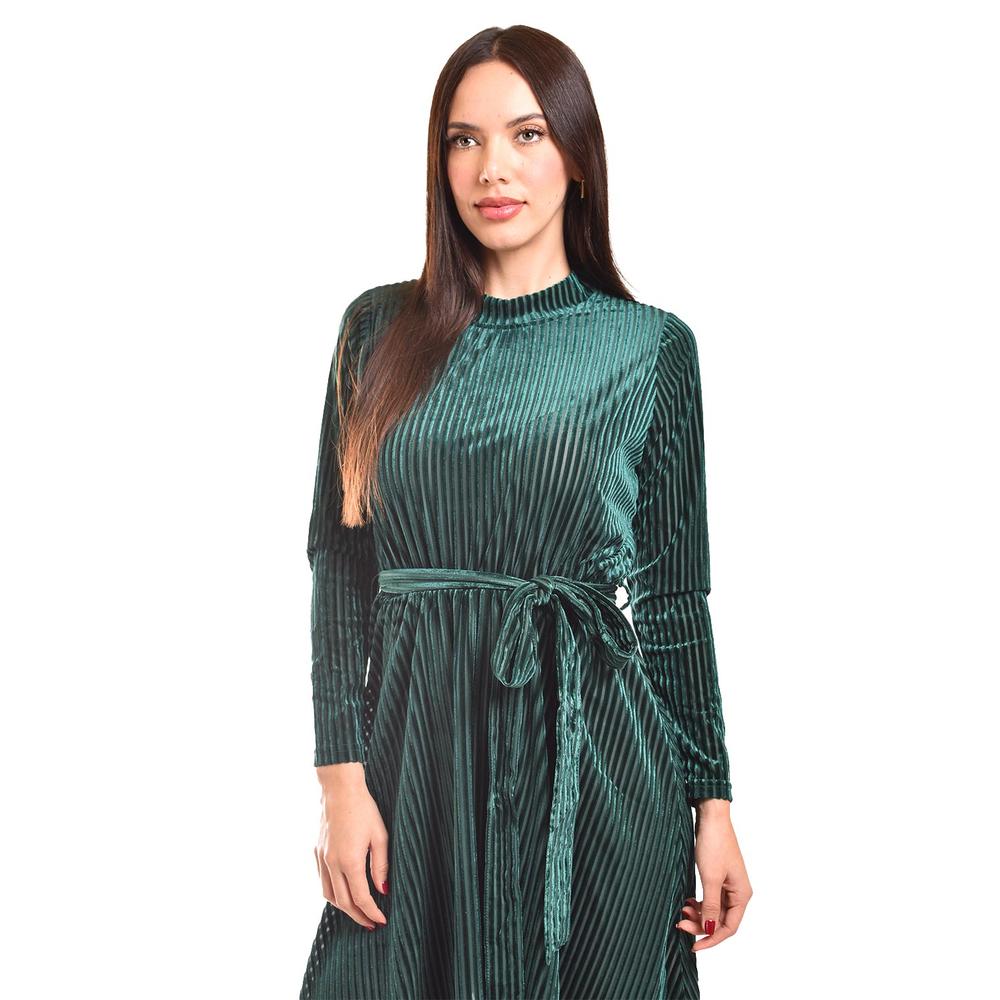 Foto 4 pulgar | Vestido Midi De Terciopelo Roman Fashion /juvenil, 3826 (verde) Verde Oscuro