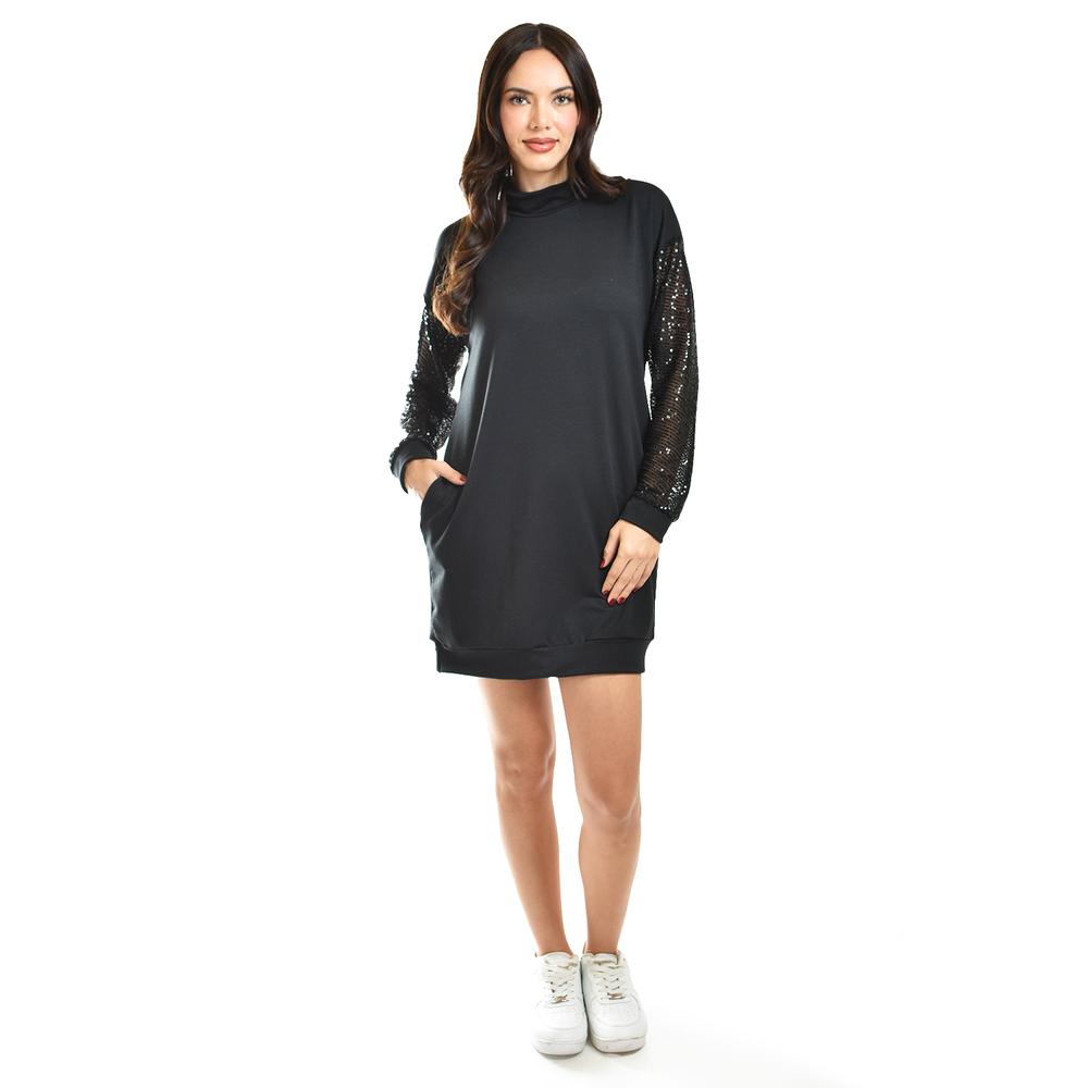 Foto 6 pulgar | Vestido Con Mangas De Lentejuela Roman Fashion /juvenil, 8072 (negro) Negro
