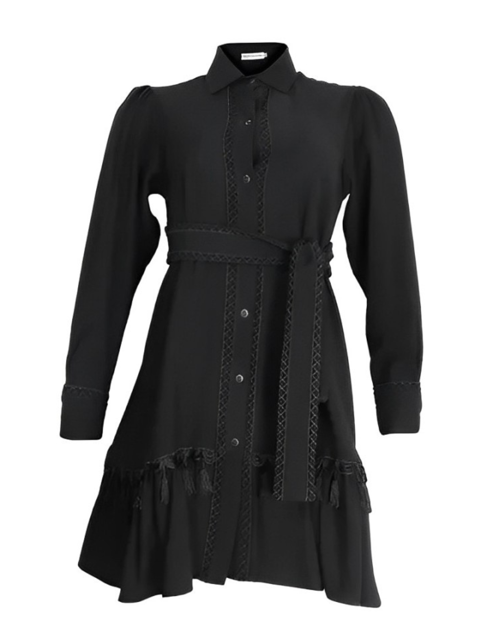 Vestido Corto Con Cinturón Anya J&b Color Negro
