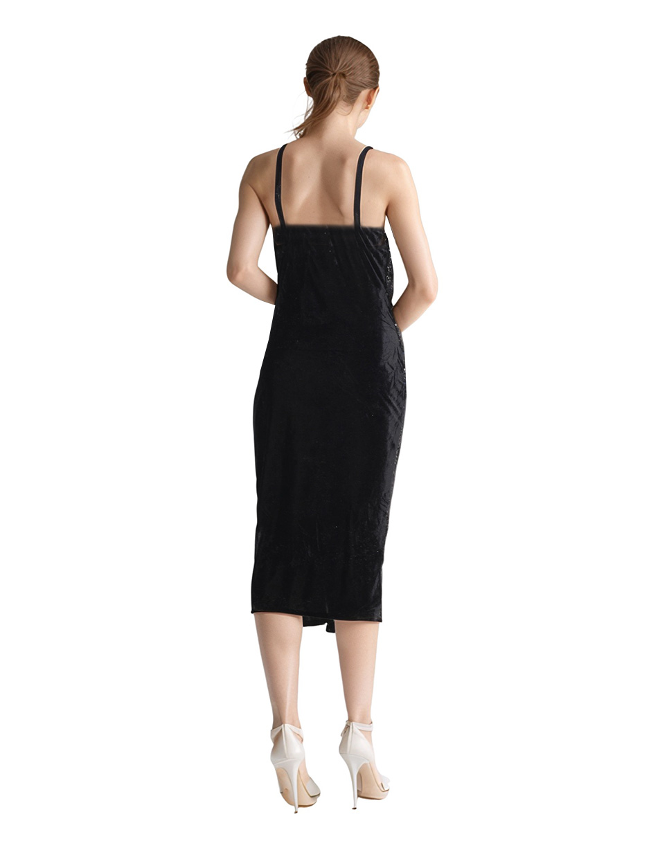 Foto 4 pulgar | Vestido Midi De Fiesta Con Lentejuelas Lucky Clover Negro