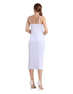 Foto 3 | Vestido Midi De Fiesta Con Lentejuelas Lucky Clover Blanco