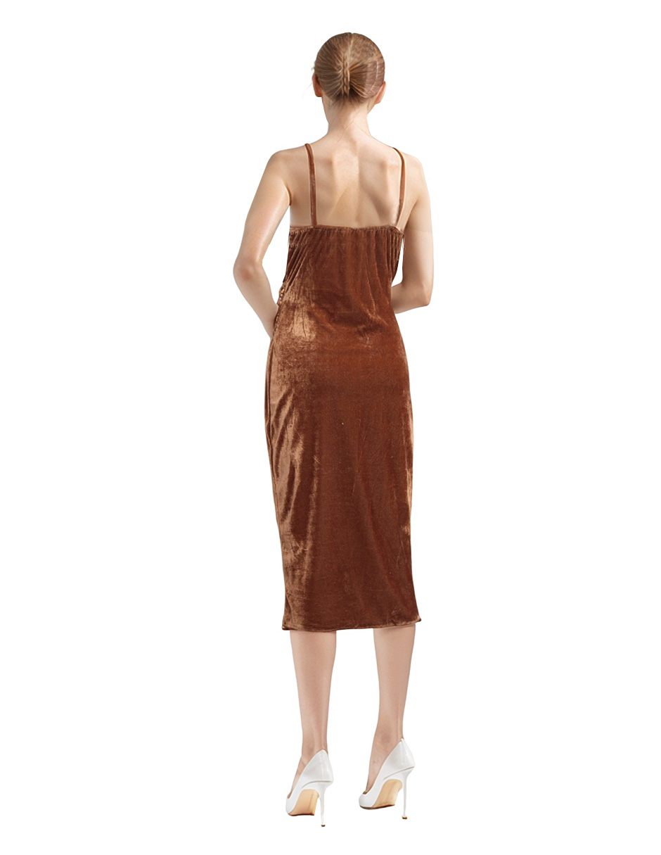 Foto 3 pulgar | Vestido Midi de Fiesta con Lentejuelas Lucky Clover Cobre