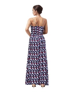 Foto 3 | Vestido Largo Casual Tirantes Estampado Azul