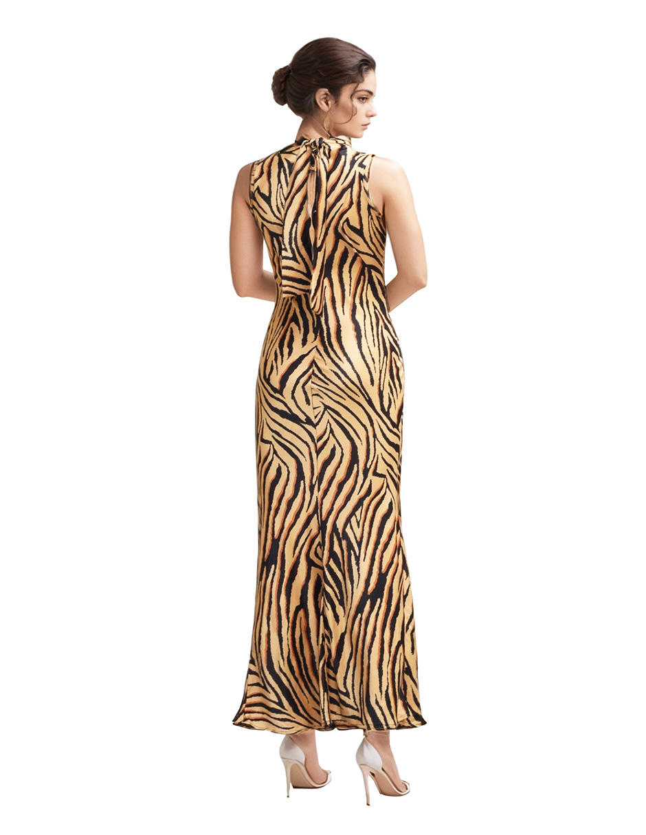 Foto 4 pulgar | Vestido Largo Casual Animal Print Color Dorado