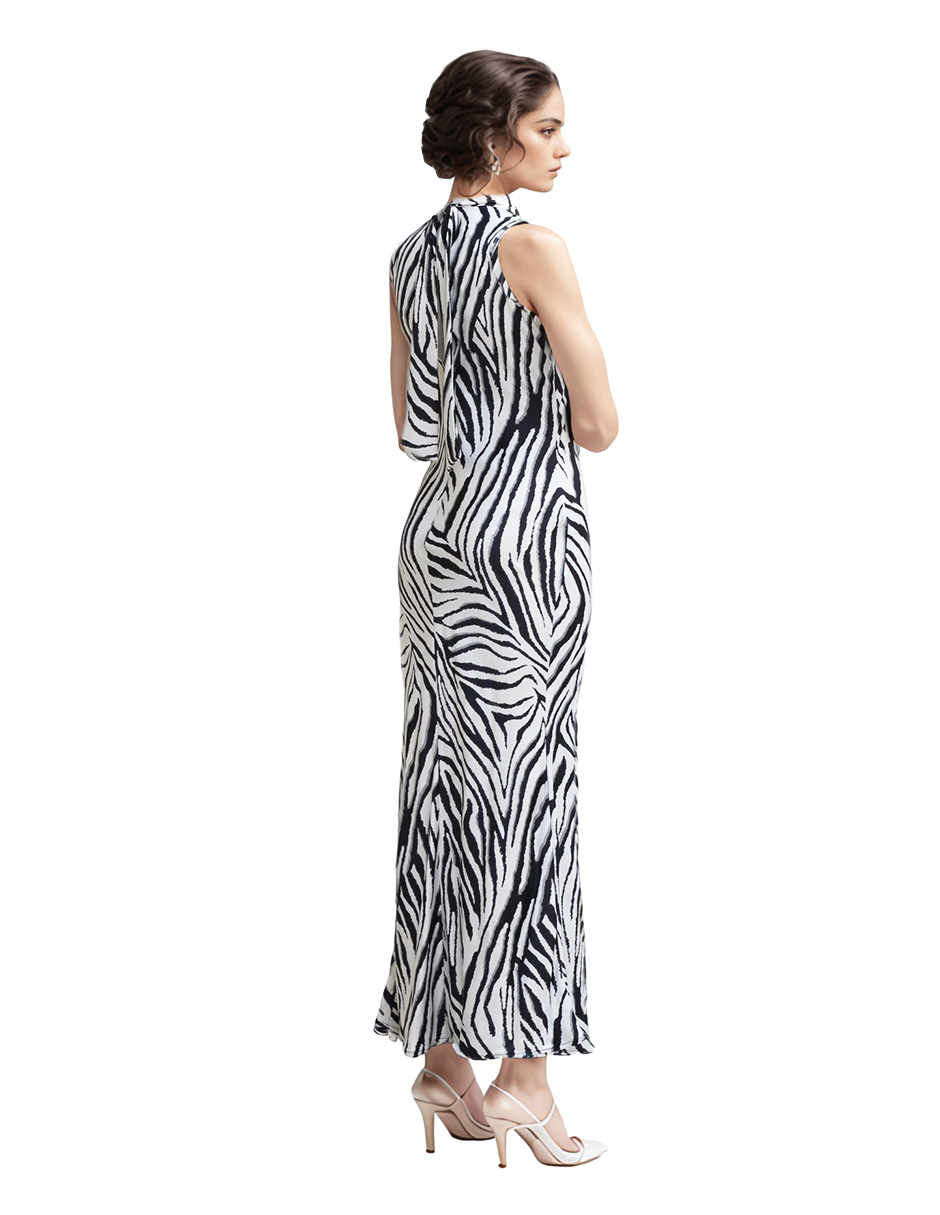 Foto 3 pulgar | Vestido Largo Casual Animal Print Color Blanco