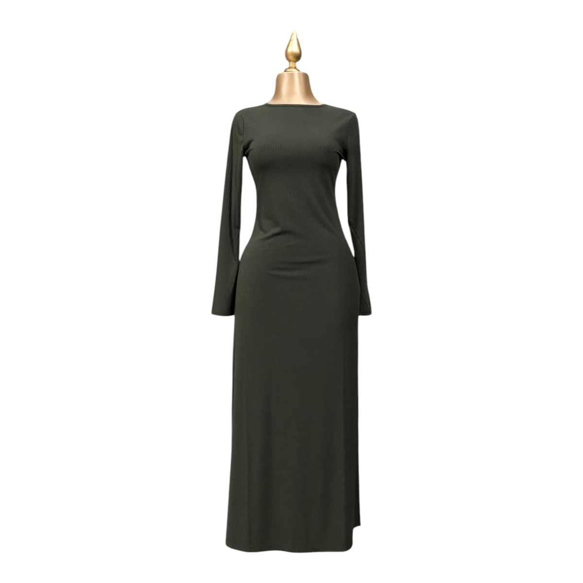 Vestido Largo Color Verde Para Dama Lsn