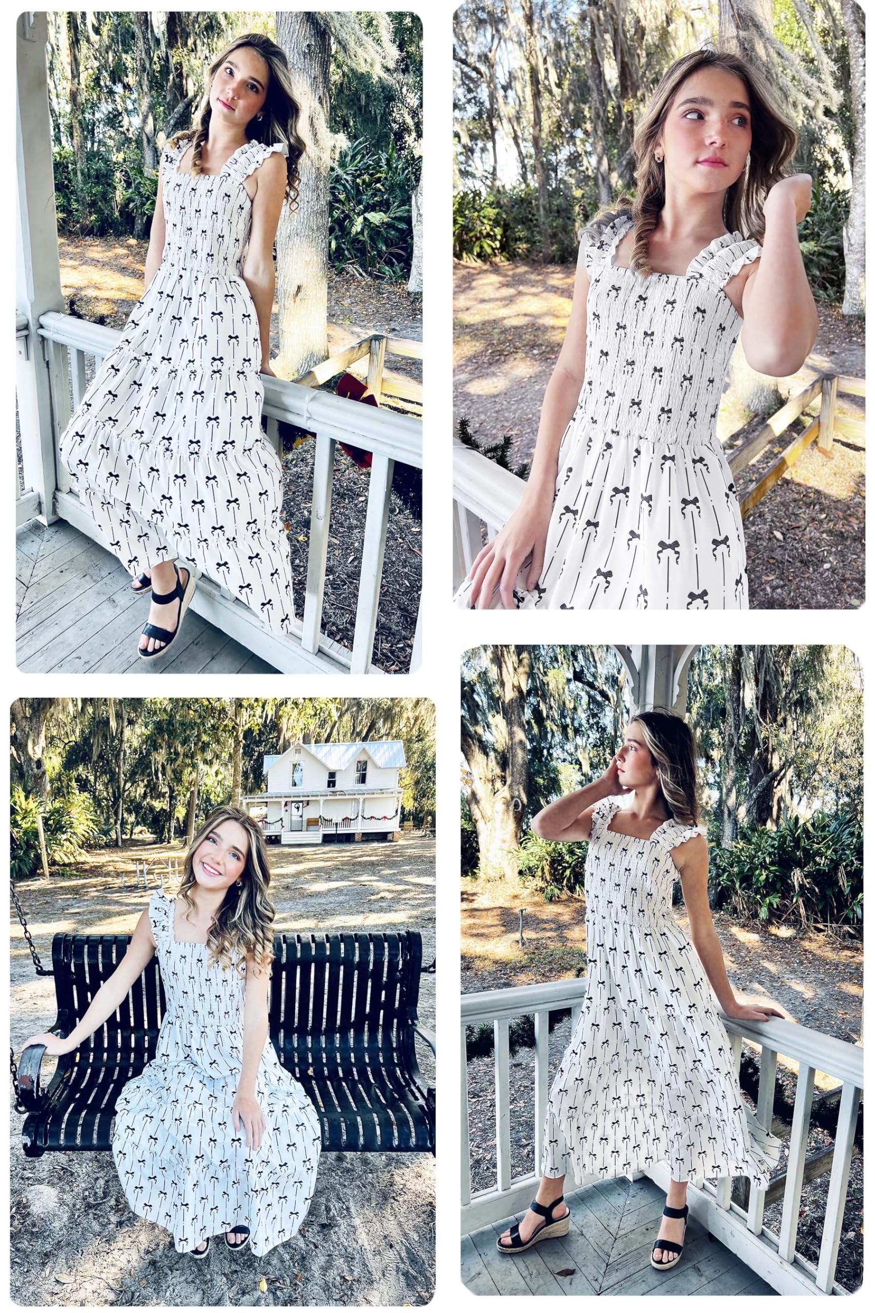 Foto 2 | Vestido Largo Ecowish para Mujer sin Mangas Blanco - Venta Internacional