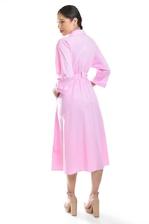 Foto 3 | Vestido Camisero Con Cinto Roman Fashion /juvenil, 3827-p (rosa)