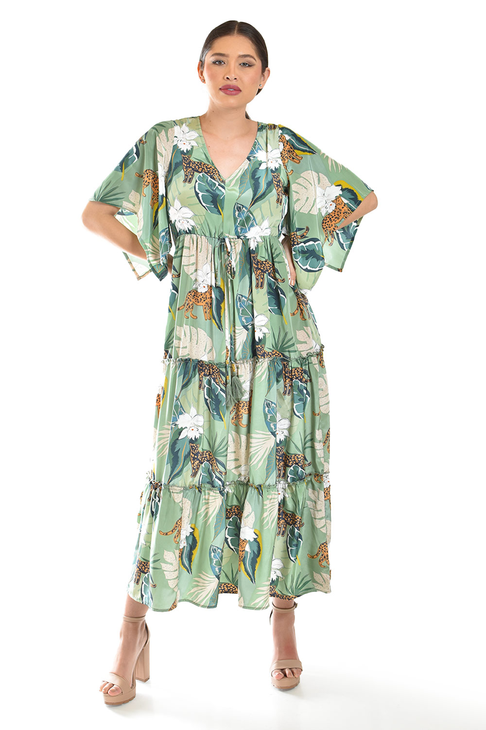 Foto 4 | Maxi Vestido Estampado Roman Fashion /juvenil, 3834 (verde)