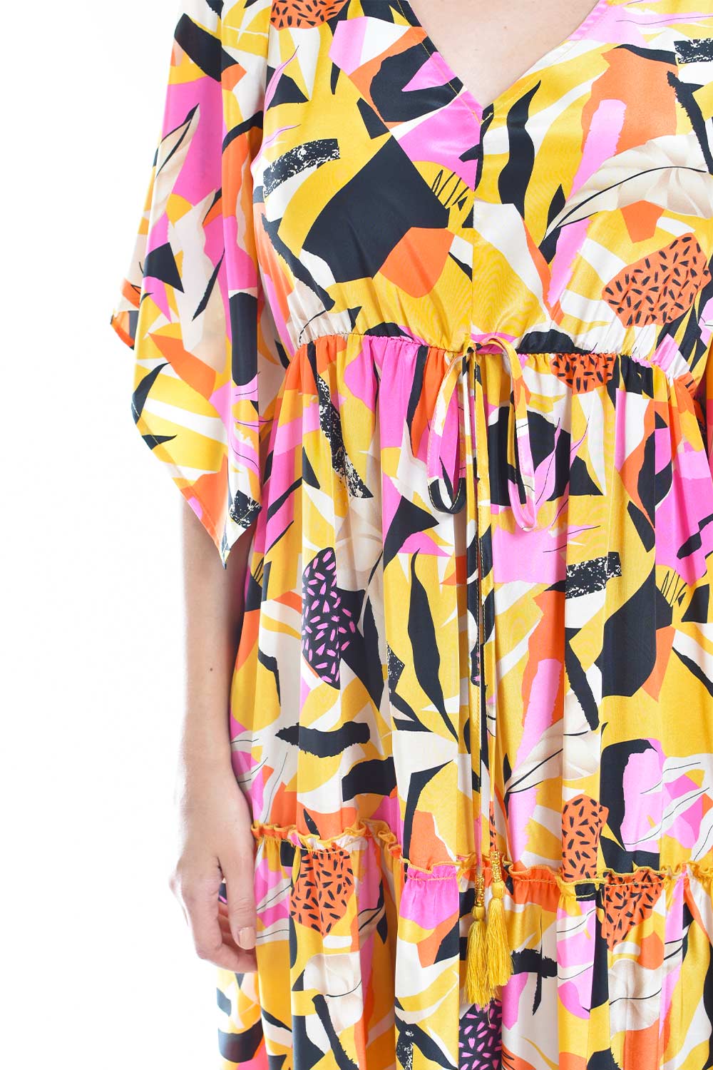 Foto 4 | Maxi Vestido Estampado Roman Fashion /juvenil, 3834 (amarillo)