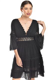 Foto 4 | Vestido Boho Con Encaje Roman Fashion /juvenil, 2136 (negro)