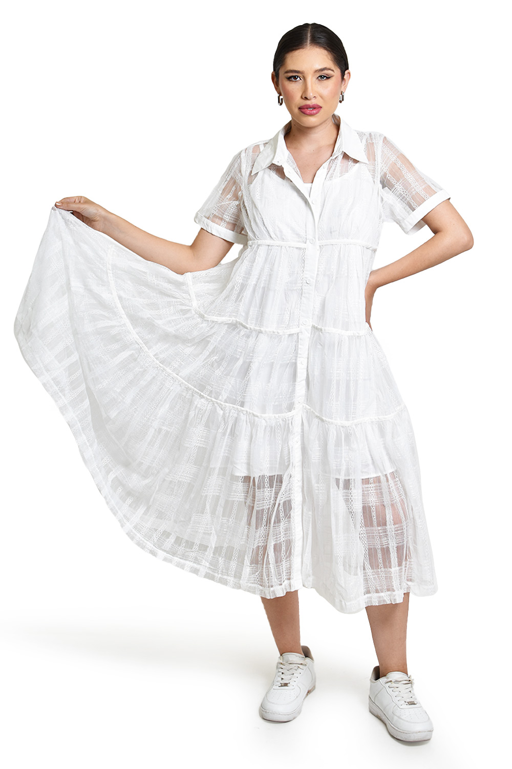 Foto 5 | Vestido De Malla Transparente Roman Fashion /juvenil, 10800 (blanco)