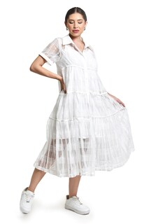Foto 6 | Vestido De Malla Transparente Roman Fashion /juvenil, 10800 (blanco)