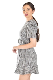 Foto 2 | Vestido Corto De Tweed Roman Fashion /tallas Extras, 4432 (negro)