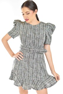 Foto 4 | Vestido Corto De Tweed Roman Fashion /tallas Extras, 4432 (negro)
