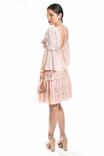 Foto 3 | Vestido Boho Con Encaje Roman Fashion /juvenil, 2136 (palo De Rosa)