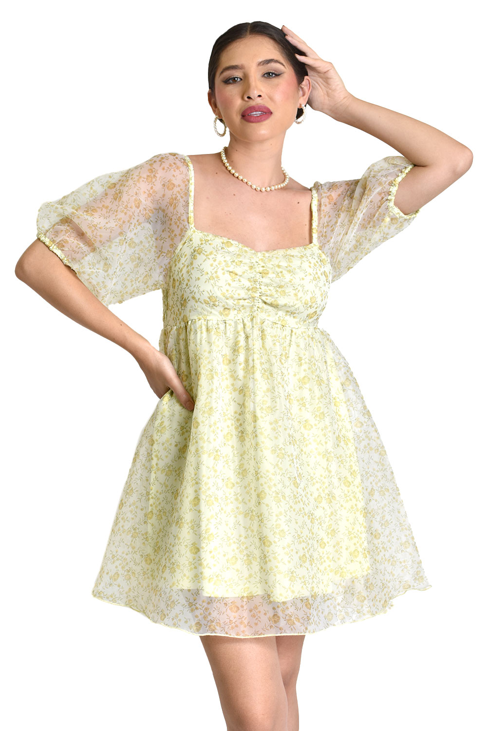 Foto 5 | Vestido Floral Con Manga Abullonada Roman Fashion /juvenil, 5081 (lima)
