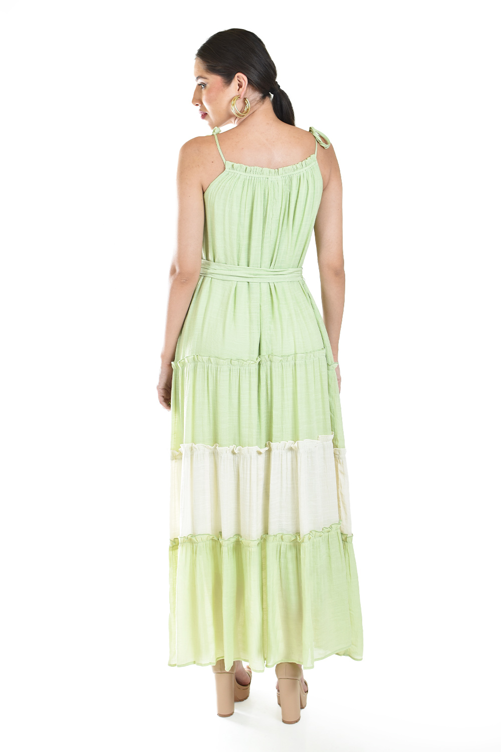 Foto 4 pulgar | Maxi Vestido De Tirante Ajustable Roman Fashion /juvenil, 2586 (pistache)