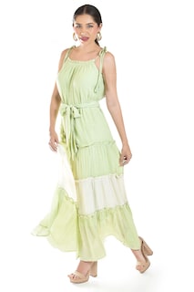 Foto 4 | Maxi Vestido De Tirante Ajustable Roman Fashion /juvenil, 2586 (pistache)