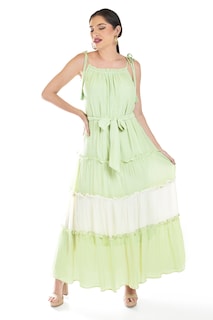 Foto 5 | Maxi Vestido De Tirante Ajustable Roman Fashion /juvenil, 2586 (pistache)